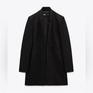 Zara Black Long Blazer Jacket